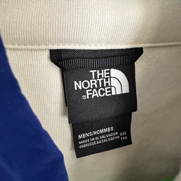 Like new North Face fleece pullover - lovely blue with orange/red trim. - Picture 2 of 4